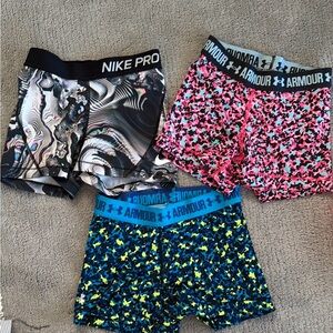 Nike Pro and Under Armour Compression Shorts Bundle
